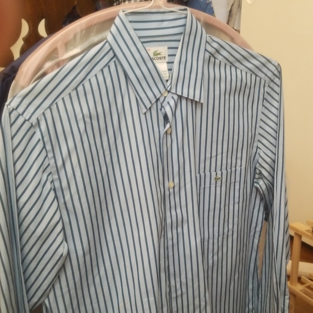 Mens Lacoste 40 long sleeve button up shirt